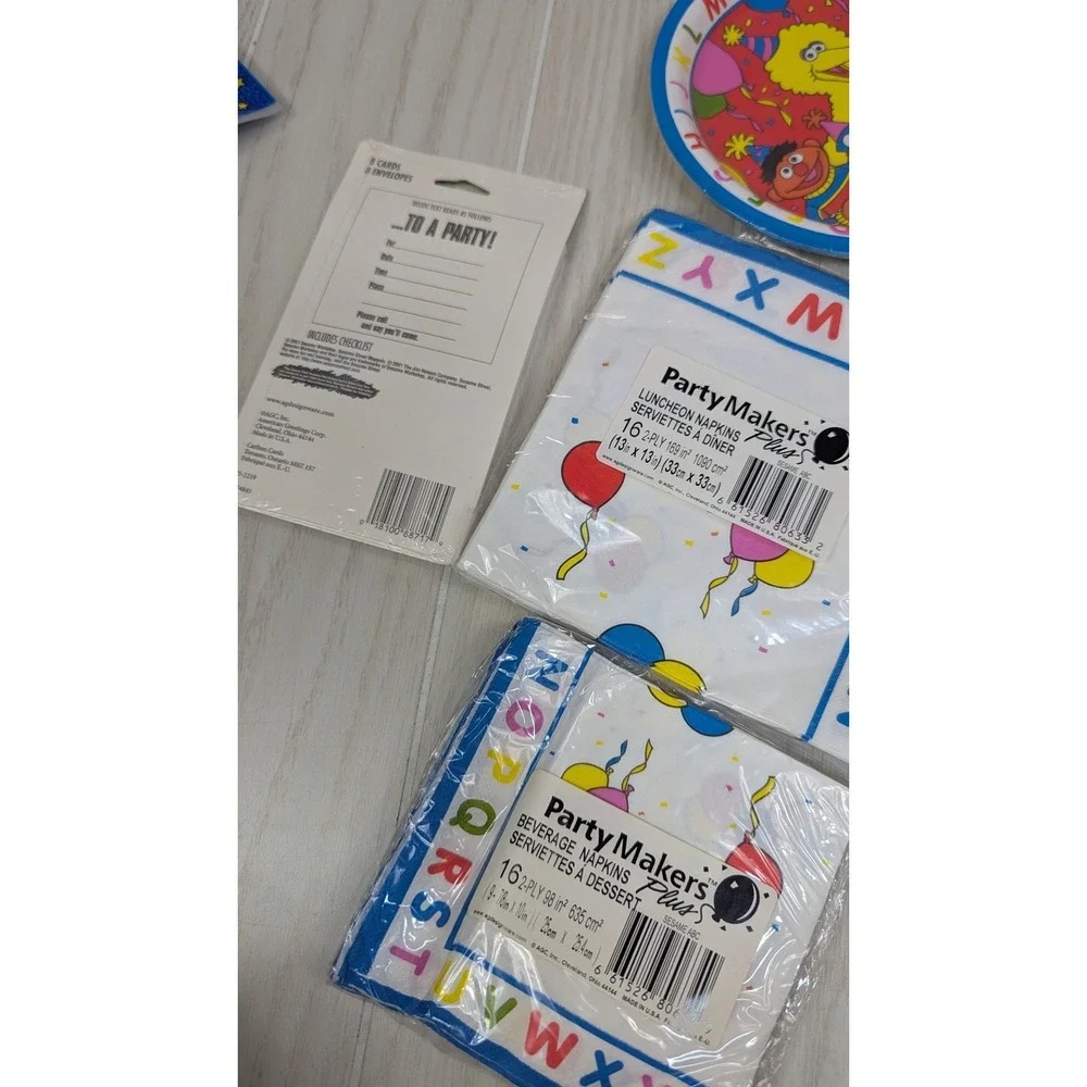 Vintage Sesame Street Party Supplies ABC Birthday Plates Napkins Invites